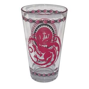 Game of Thrones House Targaryen Dragon Crown 16oz Pint Beer Glass Cup Sigil 16oz